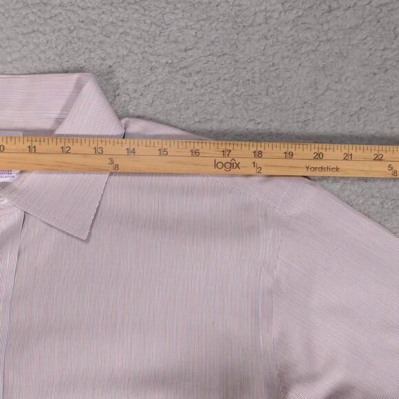 Brooks Brothers Shirt Men 16-32 Classic Orange Green Striped Button Long Sleeve - Picture 11 of 16
